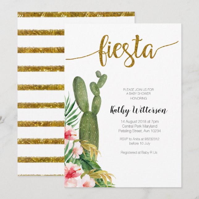Invitación La diversión moderna nos dejó verdor de Baby (Anverso / Reverso)