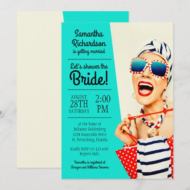 Invitación La divertida ducha de las novias Lady Lady de esti (Anverso / Reverso)