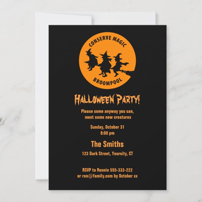 Invitación La divertida fiesta de Halloween (Anverso)