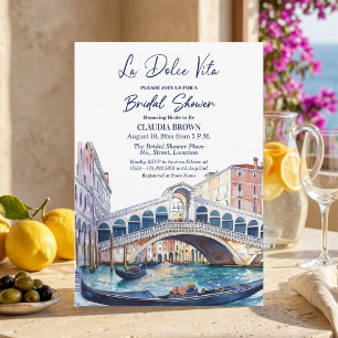 Invitación La Dolce Vita Acuarela Despedida de Soltera en Ven