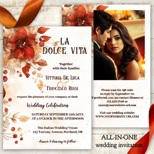 Invitación La Dolce Vita All-in-one Boda rojo italiano