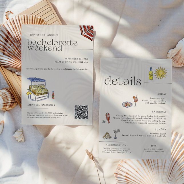 Invitación La dolce vita | Bachelorette de verano italiana (Subido por el creador)