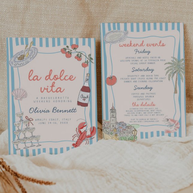 Invitación La Dolce Vita Bachelorette Party Invitation (Subido por el creador)