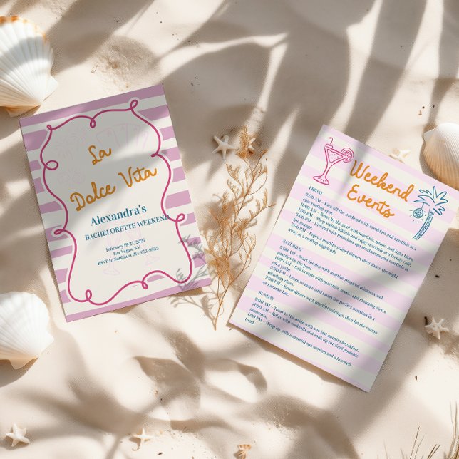 Invitación La Dolce Vita Bachelorette Weekend (Subido por el creador)