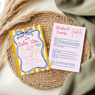 Invitación La Dolce Vita Beach Fiesta Bachelorette Weekend