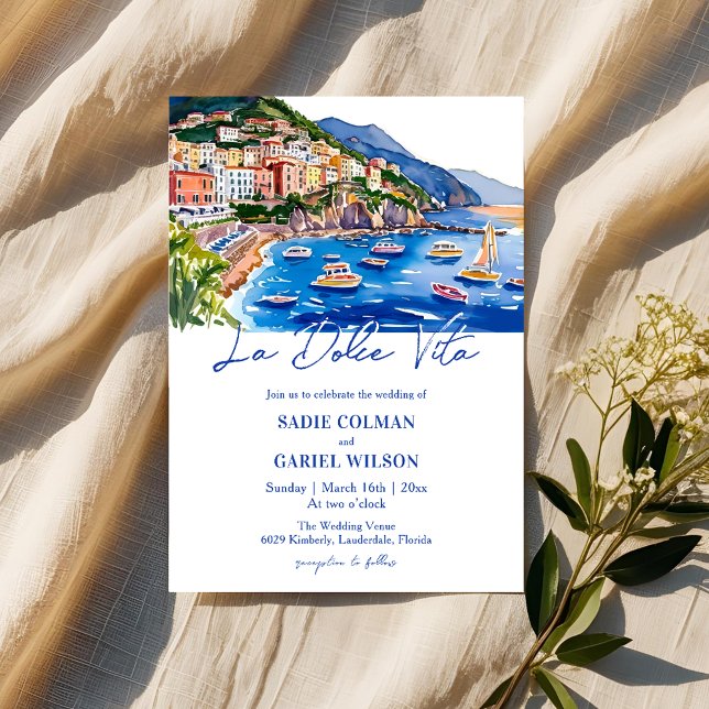 Invitación La Dolce Vita Boda italiano de la costa de Amalfi (Subido por el creador)
