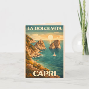Invitación La Dolce Vita - Cartel de viaje vintage de Capri