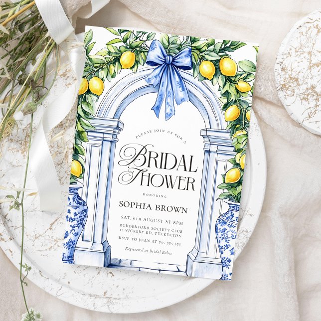 Invitación La Dolce Vita Citrus Greenery Ducha Nupcial (Subido por el creador)