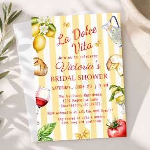 Invitación La Dolce Vita Ducha de Novia Italiana