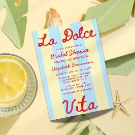 Invitación La Dolce Vita Ducha de Novias Escrita a Mano