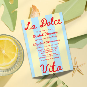 Invitación La Dolce Vita Ducha de Novias Escrita a Mano