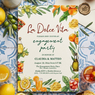 Invitación La Dolce Vita Fiesta de Compromiso con Cítricos It