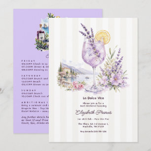 Invitación La Dolce Vita Gin de Lavanda Italiano Fin de Seman
