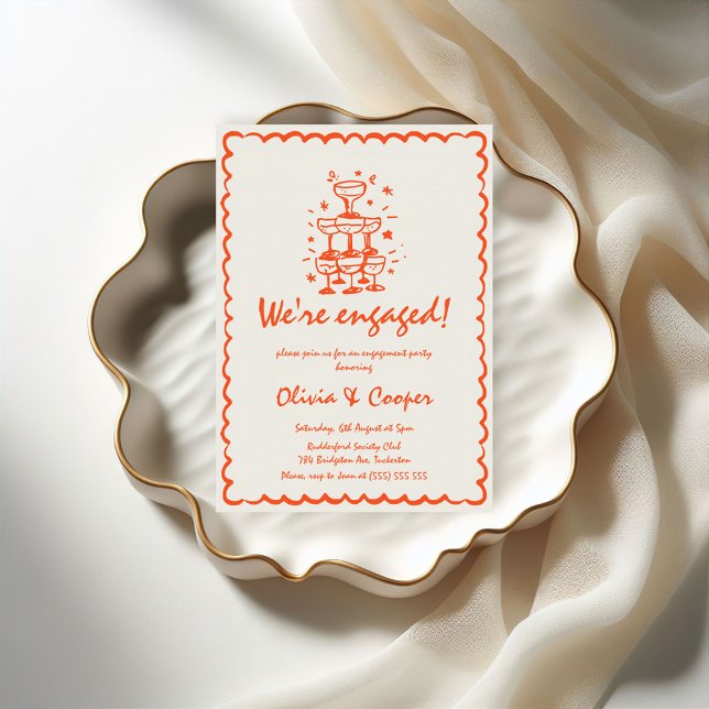 Invitación La Dolce Vita Hand Drake Engagement Party (Subido por el creador)