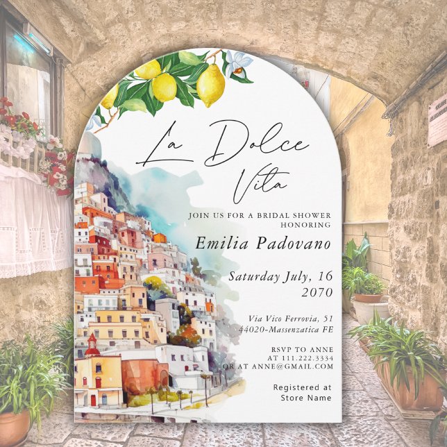 Invitación La Dolce Vita Italian Amalfi Arch Bridal Shower  (Subido por el creador)