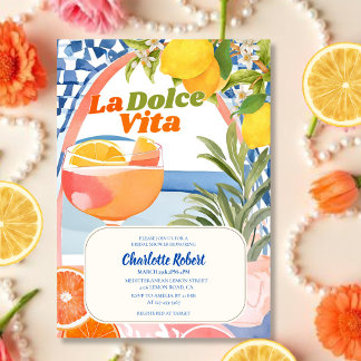 Invitación La dolce vita Italian Lemon verano Despedida de so