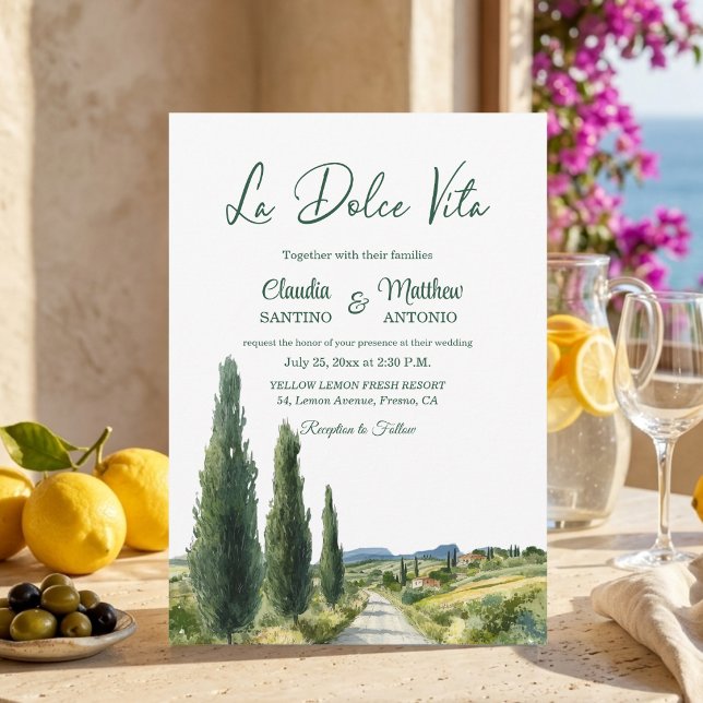 Invitación La Dolce Vita Italian View Elegant Wedding  (Subido por el creador)