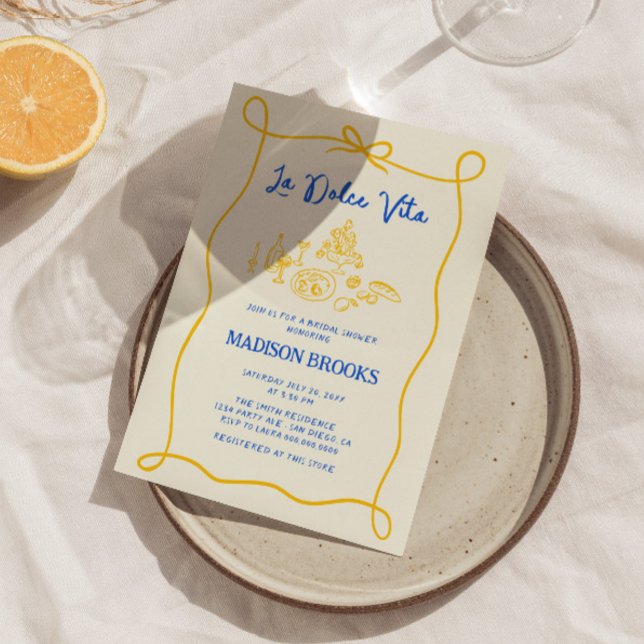 Invitación La Dolce Vita Italiana Drena Ducha Bridal (Subido por el creador)