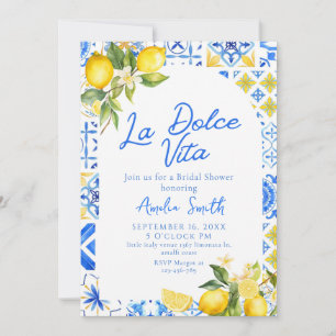 Invitación La Dolce Vita Italiana Lemon Elegante Ducha Bridal