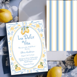 Invitación La Dolce Vita Italiana Lemon Floral Bridal Ducha I