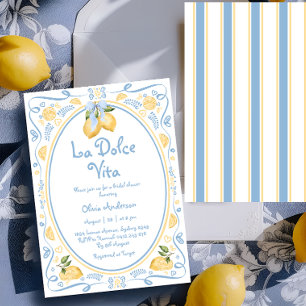 Invitación La Dolce Vita Italiana Lemon Floral Bridal Ducha I