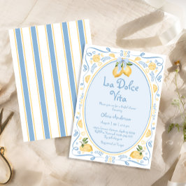 Invitación La Dolce Vita Italiana Lemon Floral Bridal Ducha I