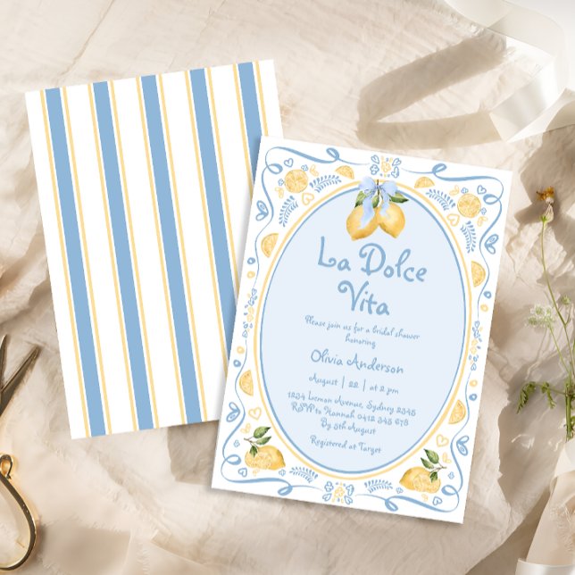 Invitación La Dolce Vita Italiana Lemon Floral Bridal Ducha I (Subido por el creador)