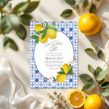 La Dolce Vita Italiana Lemon Tiles Boda QR Código