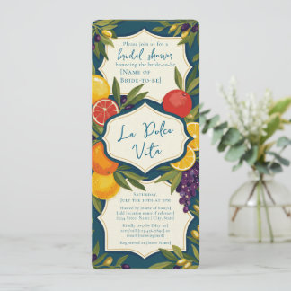 Invitación La Dolce Vita Italy Bridal Shower