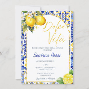 Invitación La Dolce Vita Lemon Amalfi Positano Ducha Bridal