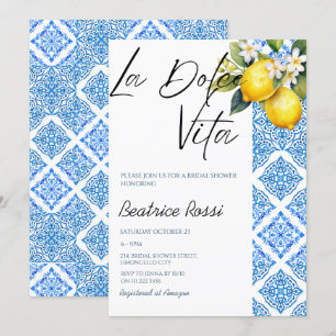 Invitación La Dolce Vita Lemon Amalfi Positano Ducha Bridal