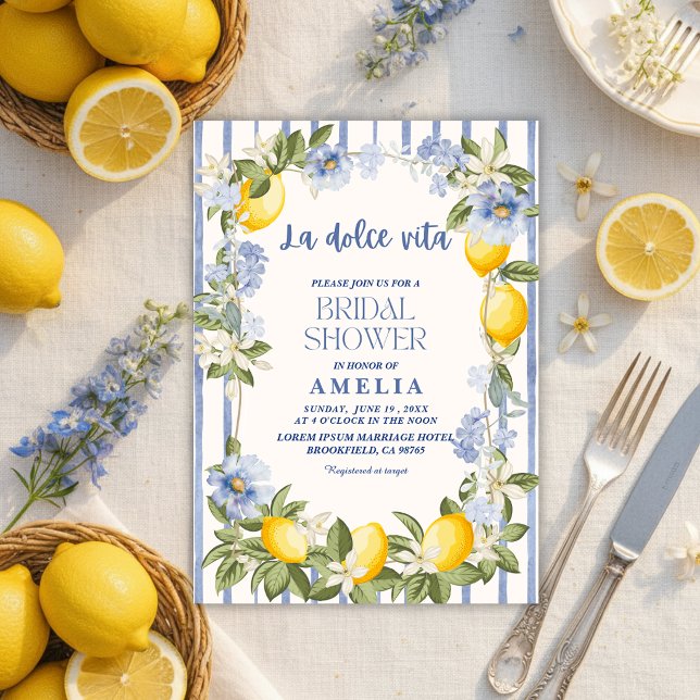 Invitación La Dolce Vita Lemon Citrus Italian summer Wedding (Subido por el creador)