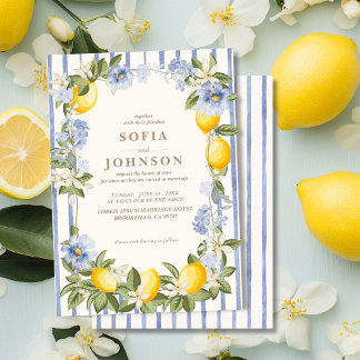 Invitación La Dolce Vita Lemon Citrus Italian summer Wedding