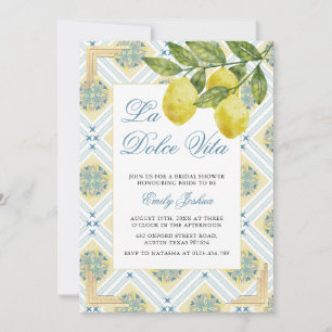 Invitación La Dolce Vita Lemon ducha de novia temática italia