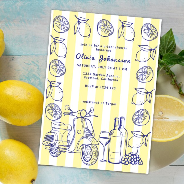 Invitación La Dolce Vita Lemon Italiana Amarilla Ducha de Nov (Subido por el creador)