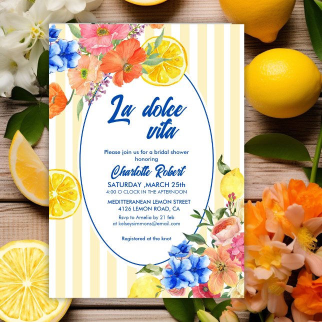 Invitación La dolce vita Lemon Italiano Ducha de novia (Subido por el creador)