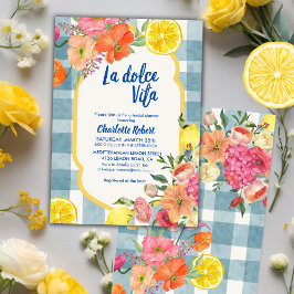 Invitación La dolce vita Lemon Italiano Ducha de novia