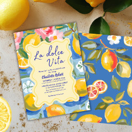 Invitación La dolce vita Lemon Italiano Ducha de novia