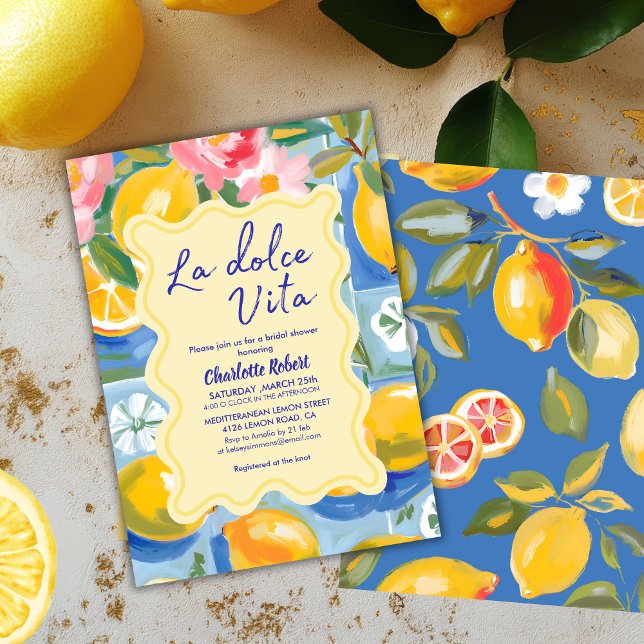 Invitación La dolce vita Lemon Italiano Ducha de novia (Subido por el creador)