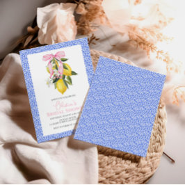 Invitación La Dolce Vita Lemon Pink Bow Bridal Ducha