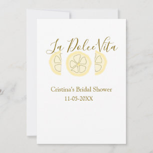 Invitación La Dolce Vita limón amarillo pastel despedida de s