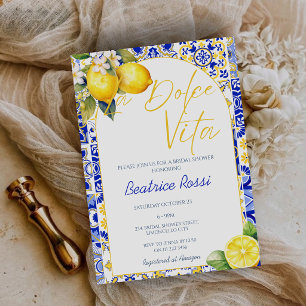 Invitación La Dolce Vita Limón Despedida de Soltera Amalfi Po