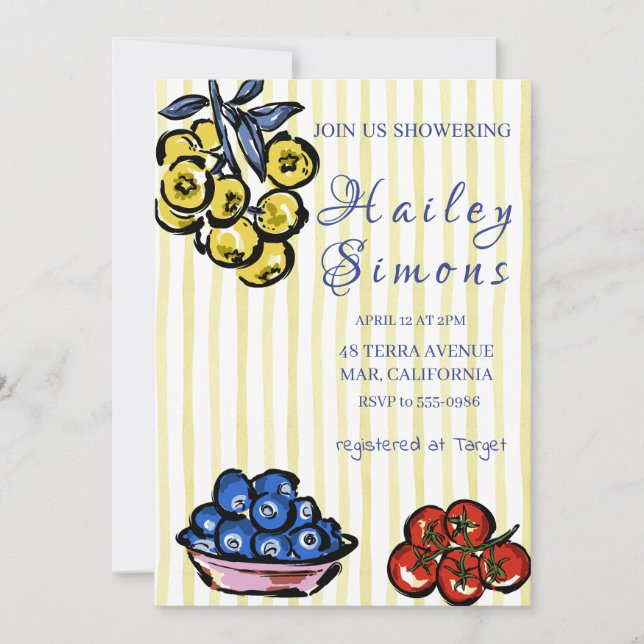 Invitación La dolce vita limón italiano amarillo (Anverso)