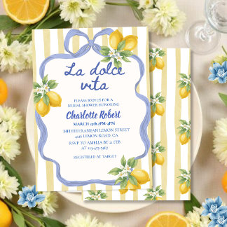 Invitación La dolce vita limón italiano Bridal shower de vera