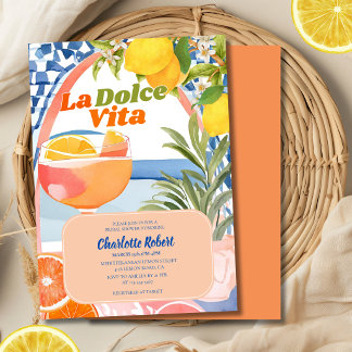 Invitación La dolce vita limón italiano Bridal shower de vera
