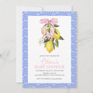 Invitación La Dolce Vita Limón Rosa Baby Shower