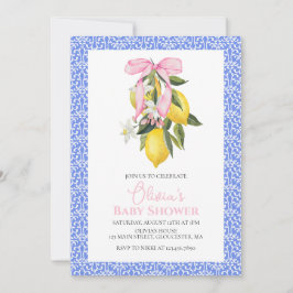Invitación La dolce vita limón rosado Baby Shower