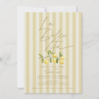 Invitación La Dolce Vita Limones Despedida de Soltera Italian