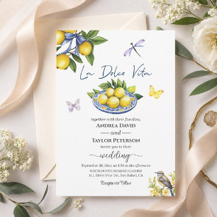 Invitación La Dolce Vita Limones y Boda de Pájaros