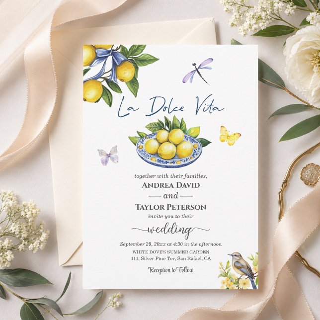 Invitación La Dolce Vita Limones y Boda de Pájaros (Subido por el creador)